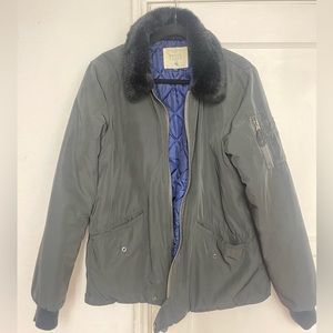 Mens Native Youth Fur collared Bomber Jacket